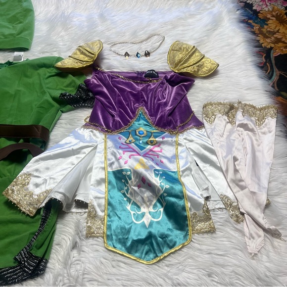 Zelda and Link Adult couples Costume Set - Green and Purple - Picture 3 of 6